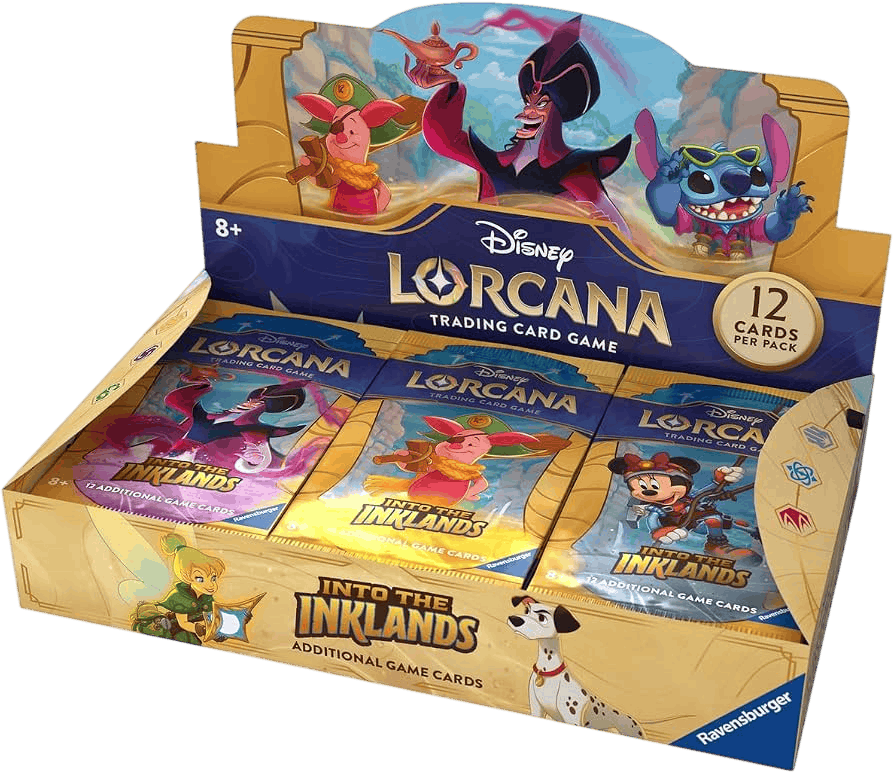 Disney Lorcana Into the Inklands Set 03 Booster Box with 24 booster packs and collectible Disney trading cards